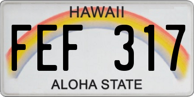 HI license plate FEF317