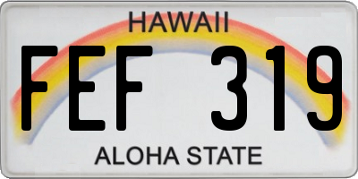 HI license plate FEF319