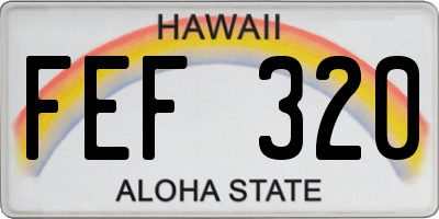 HI license plate FEF320