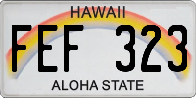 HI license plate FEF323