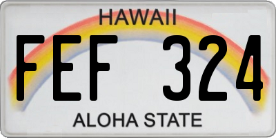 HI license plate FEF324