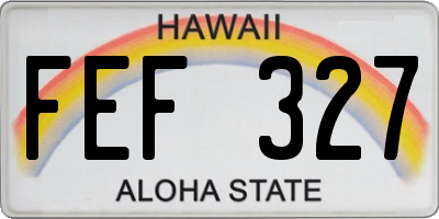 HI license plate FEF327