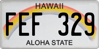 HI license plate FEF329