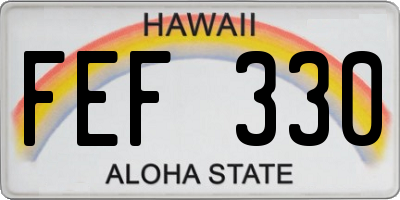 HI license plate FEF330