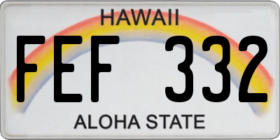 HI license plate FEF332
