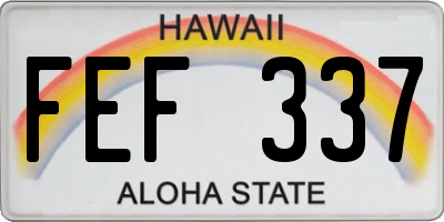 HI license plate FEF337