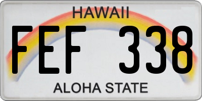 HI license plate FEF338