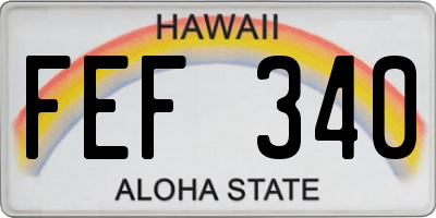 HI license plate FEF340
