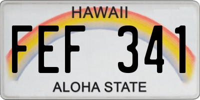 HI license plate FEF341