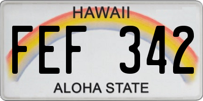 HI license plate FEF342