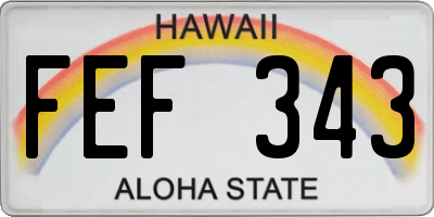 HI license plate FEF343