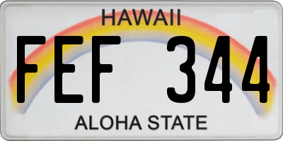 HI license plate FEF344
