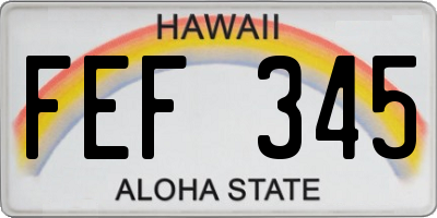 HI license plate FEF345