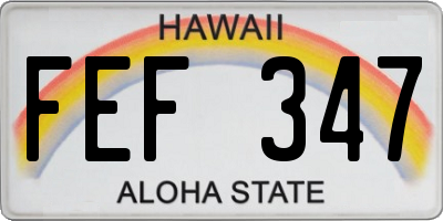 HI license plate FEF347
