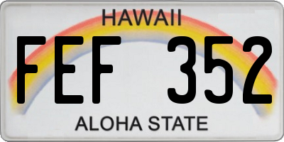 HI license plate FEF352