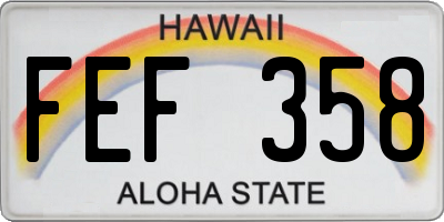 HI license plate FEF358