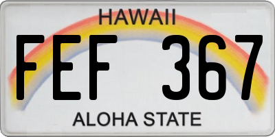 HI license plate FEF367