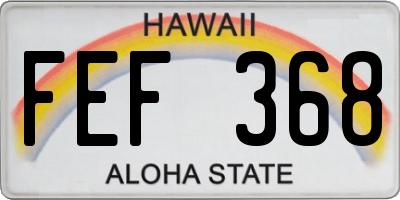HI license plate FEF368