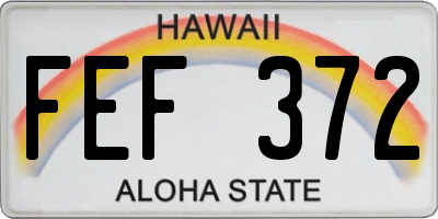 HI license plate FEF372