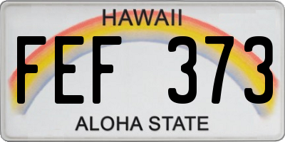 HI license plate FEF373