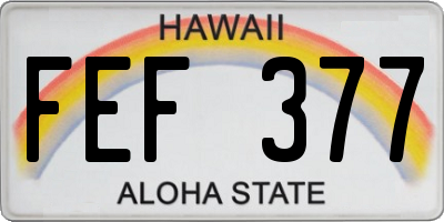 HI license plate FEF377
