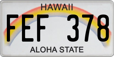 HI license plate FEF378