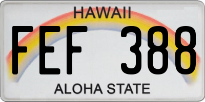 HI license plate FEF388