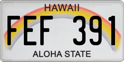 HI license plate FEF391