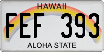 HI license plate FEF393