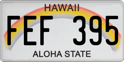 HI license plate FEF395