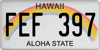 HI license plate FEF397