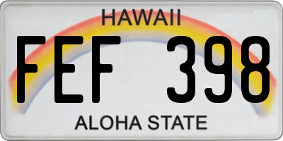 HI license plate FEF398