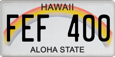 HI license plate FEF400