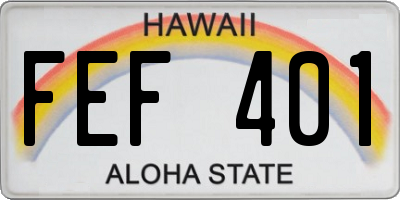 HI license plate FEF401