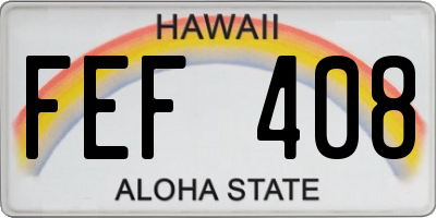 HI license plate FEF408