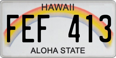 HI license plate FEF413