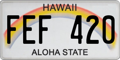 HI license plate FEF420