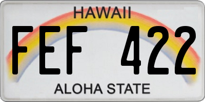 HI license plate FEF422