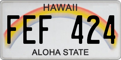 HI license plate FEF424
