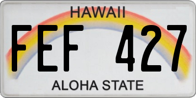 HI license plate FEF427