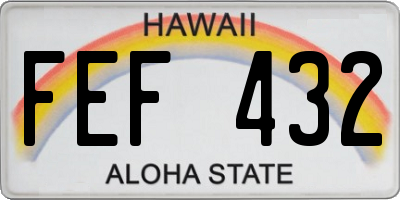 HI license plate FEF432
