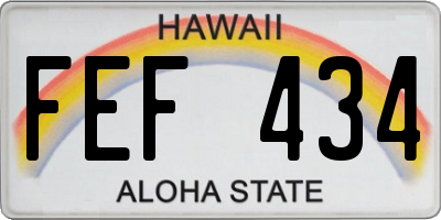 HI license plate FEF434