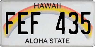 HI license plate FEF435