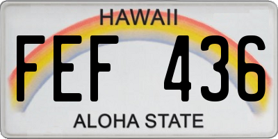 HI license plate FEF436