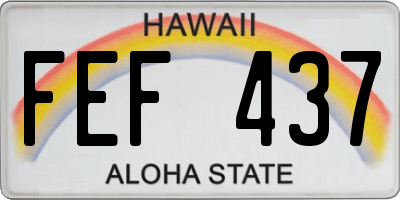 HI license plate FEF437