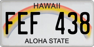 HI license plate FEF438