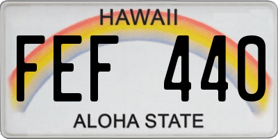 HI license plate FEF440