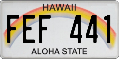 HI license plate FEF441