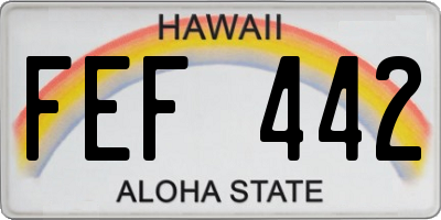 HI license plate FEF442