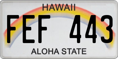 HI license plate FEF443